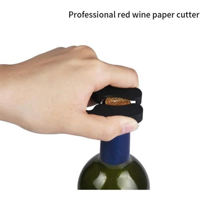 Accessoire Ouvre-bouteille - SONEW - Coupe-capsule de vin - 2 pièces - Noir - Acier inoxydable