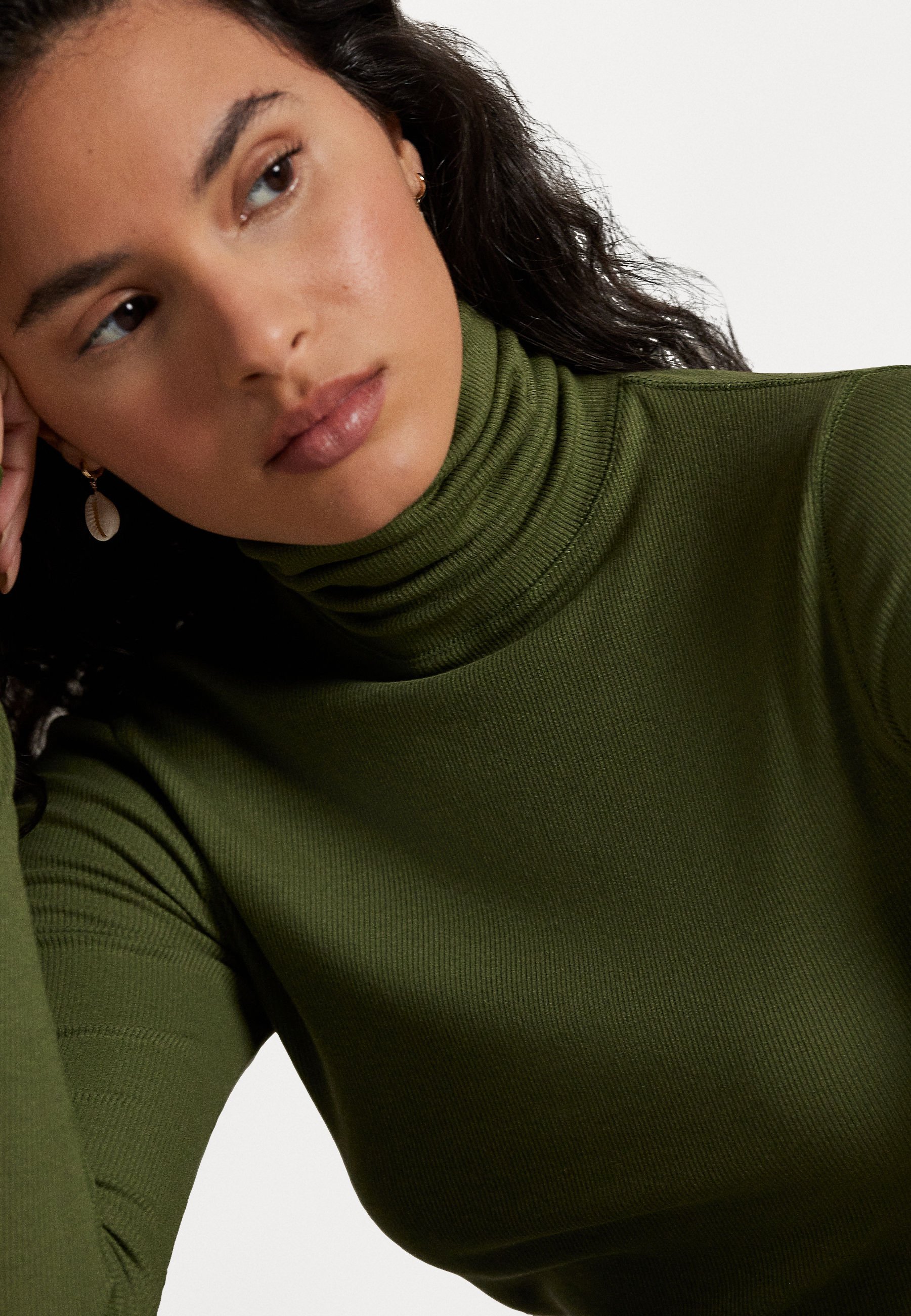 STRETCH BLEND TURTLENECK - Svetr - olivová