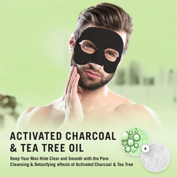 Fuss Free Naturals Houtskool Gezichtsmasker voor Heren, Baard