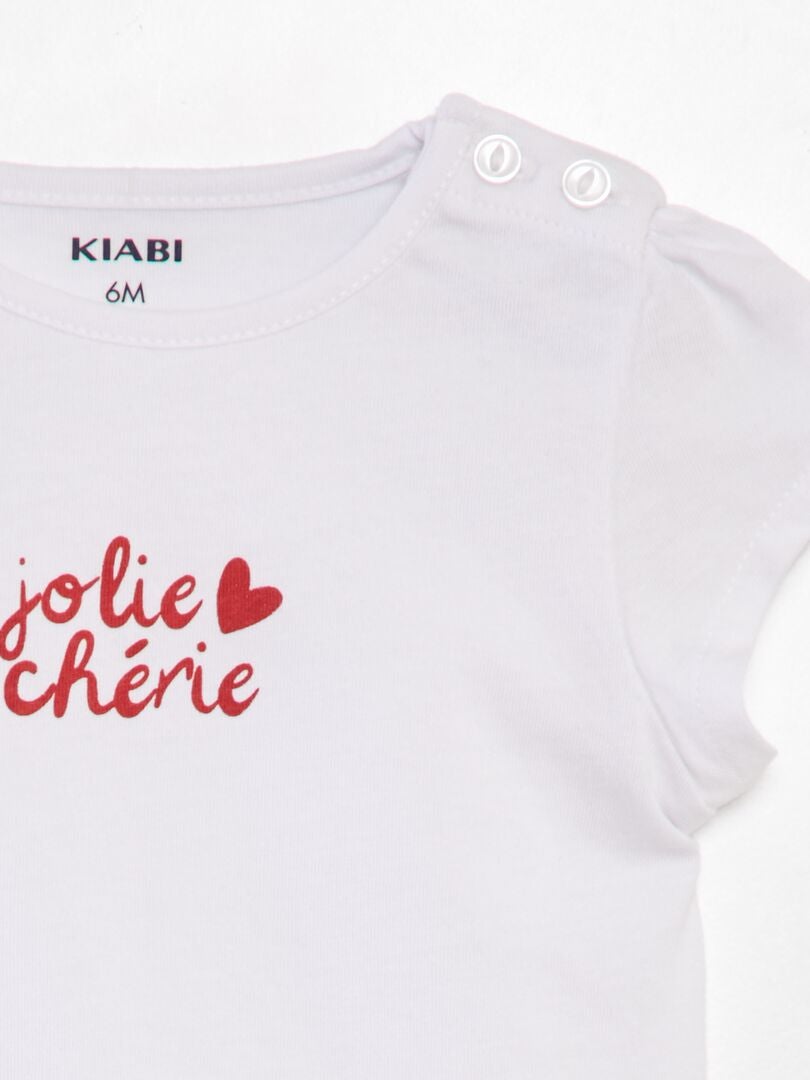Bedrukt T-shirt met tekst - WIT