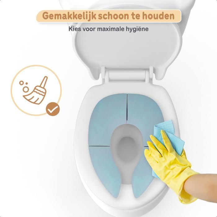 Twinky® Réducteur de Toilette Enfant | Bleu | Pliable & Réglable | Antidérapant | Confort Moelleux | Propreté Facile
