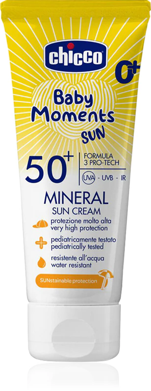 Chicco Baby Moments Sun Mineral Dětský opalovací krém SPF 50+