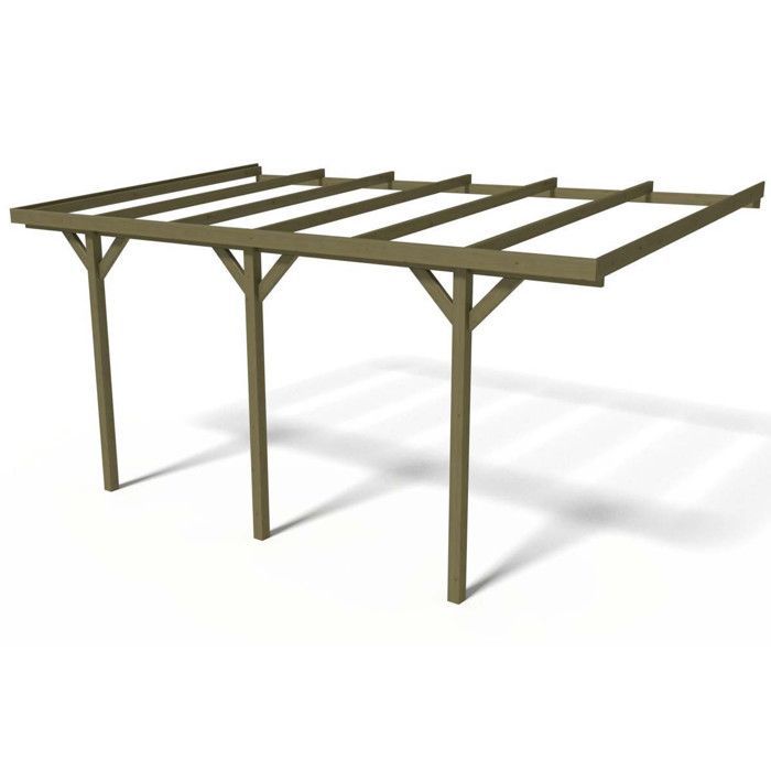 Carport bois adossé voiture 