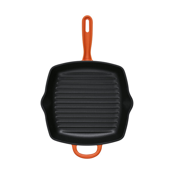 gietijzeren grillpan, oranje