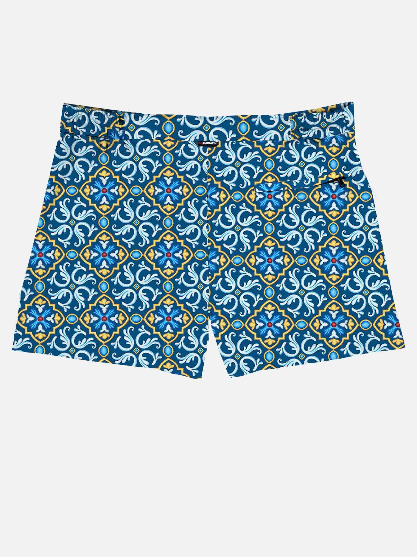 Herrenbadehose mit Majolika-Muster