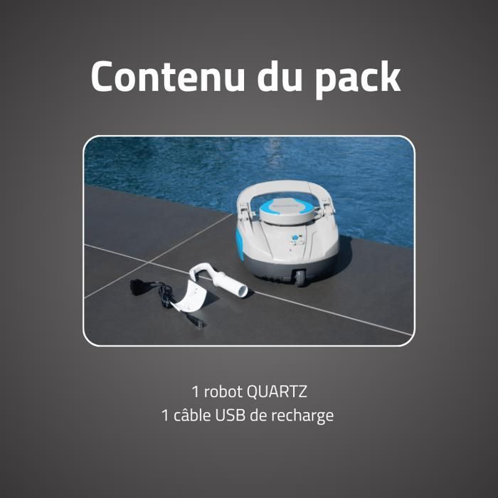 BESTWAY Bestway Robot piscine rechargeable Quartz - nettoyage fond plat - 10 m² max