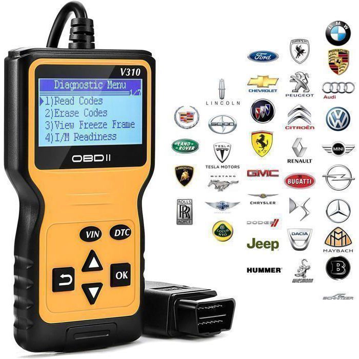 Outil de Diagnostic Auto - Lecteur de Codes Erreur Moteur, Lire et Effacer les Codes, Scanner de Diagnostic Aut OUTIL DE DIAGNOSTIC