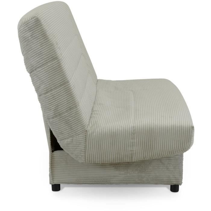 Klik-klak slaapbank - BEIJA - 3-zits - Beige corduroy - 130 x 190 x 13 cm