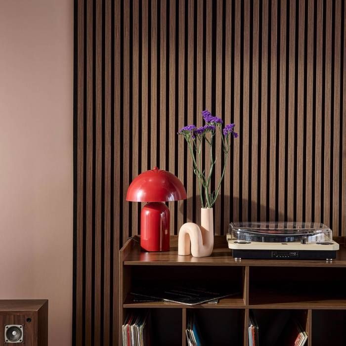 Set de 4 panneaux muraux acoustiques décoratifs en feutrine et MDF noyer 60x120cm - Kyoto