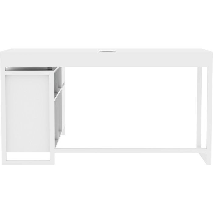 Bureau d'angle réversible Denver - Panneaux de particules - Coloris Blanc - 139 x 75 x 139 cm