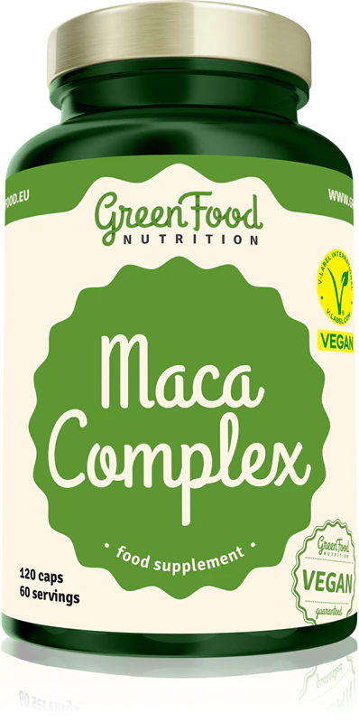Suplemento alimentar em cápsulas à base de ervas GreenFood Nutrition Maca Complex