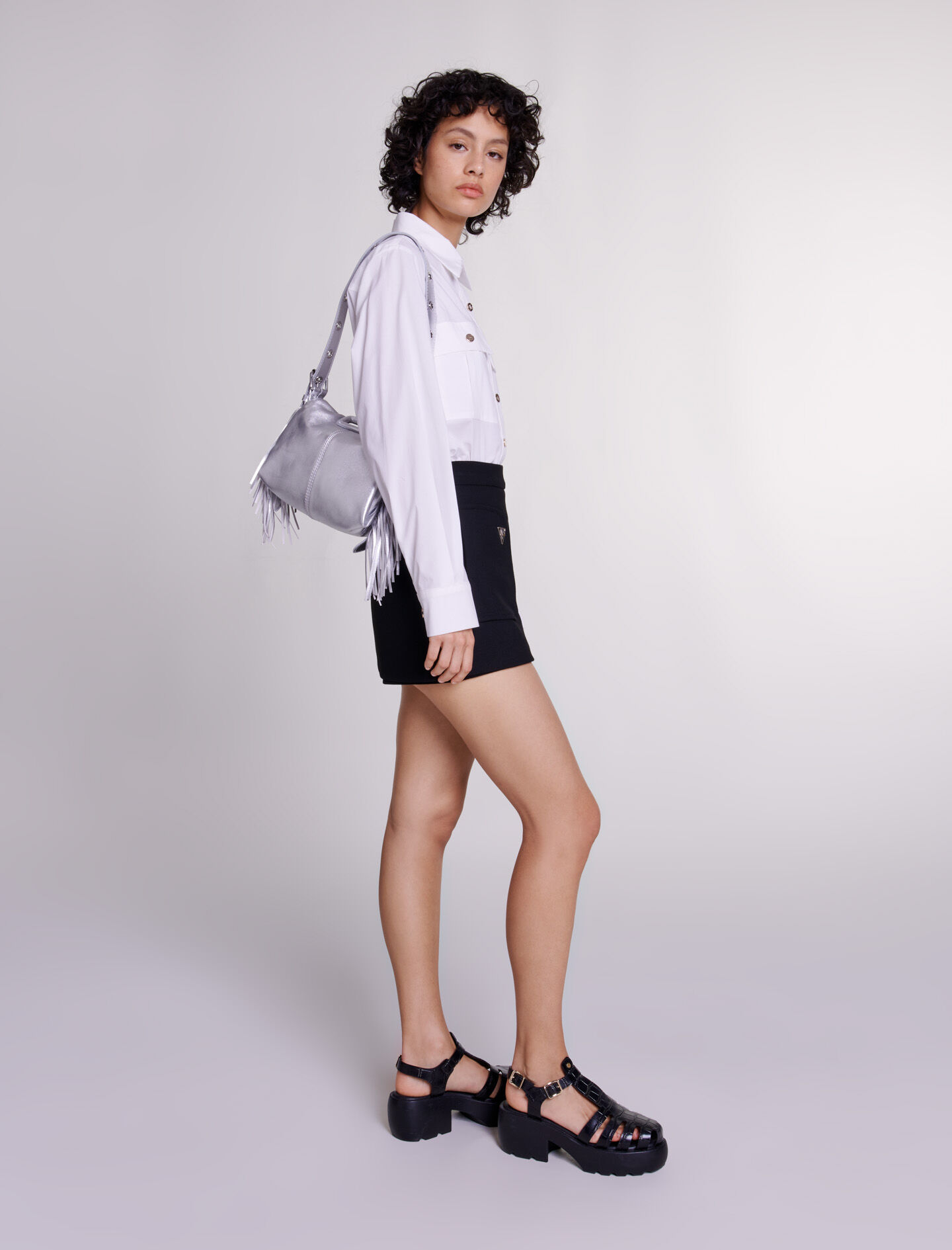 Shorts met feeëneffect - Zwart