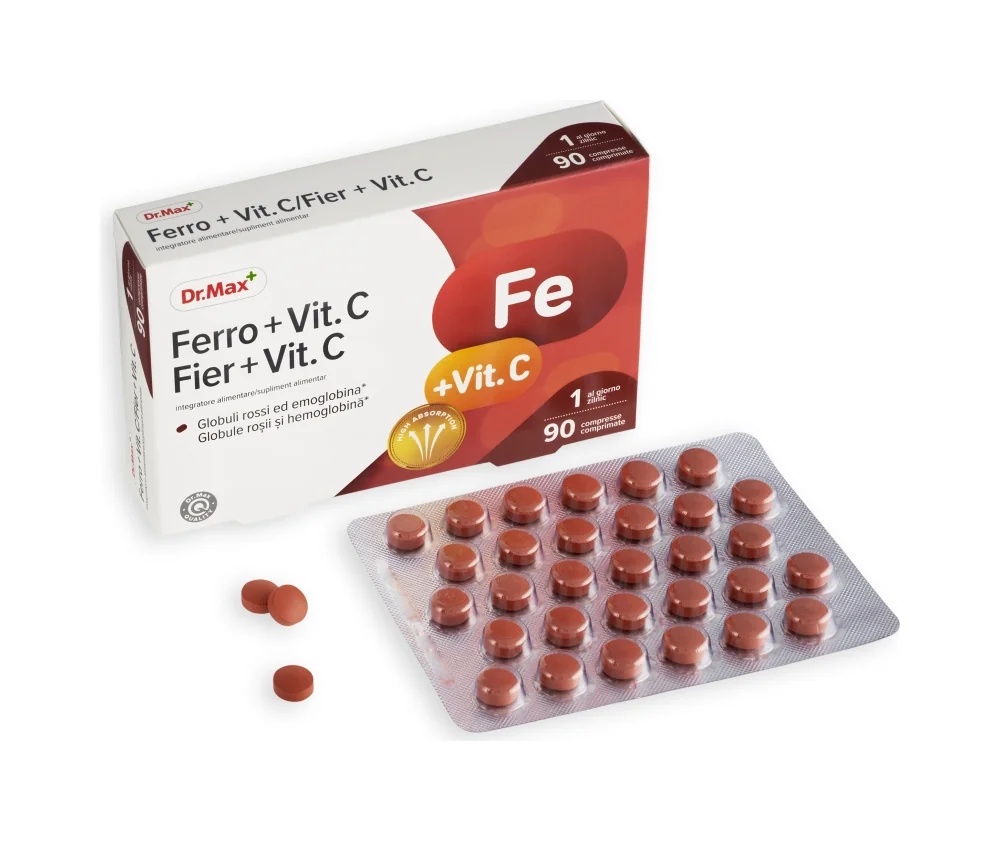 DR. MAX Dr. Max IJzer+Vitamine C 90 tabletten Vitamine C en ijzer