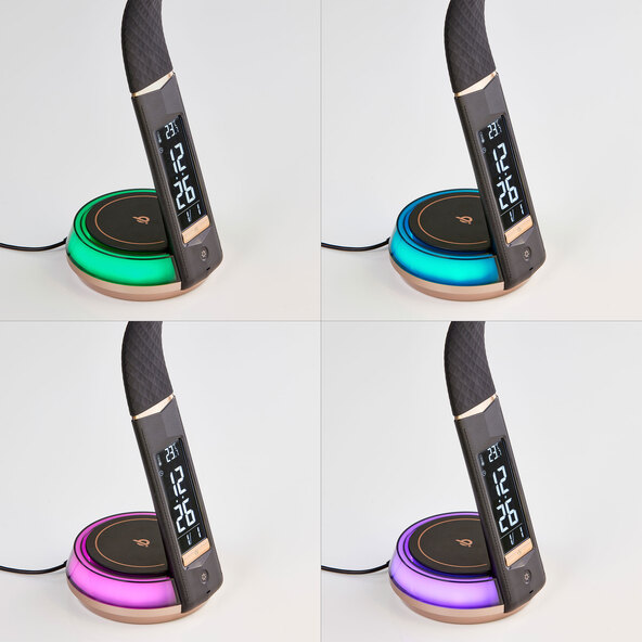 LED-Schreibtischlampe mit Wireless Charging, schwarz