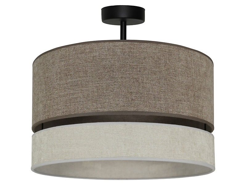 Lampa sufitowa Double tkaninowa brązowa
