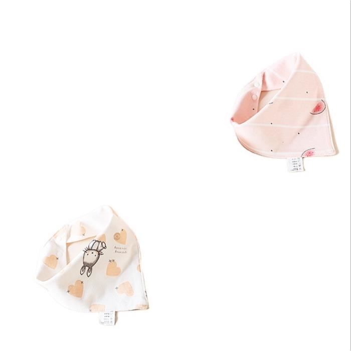 Set di 5 bavaglini a bandana per neonati - AQSACOKIYA - Bottone regolabile - 100% cotone - Alla moda per bambini e bambine