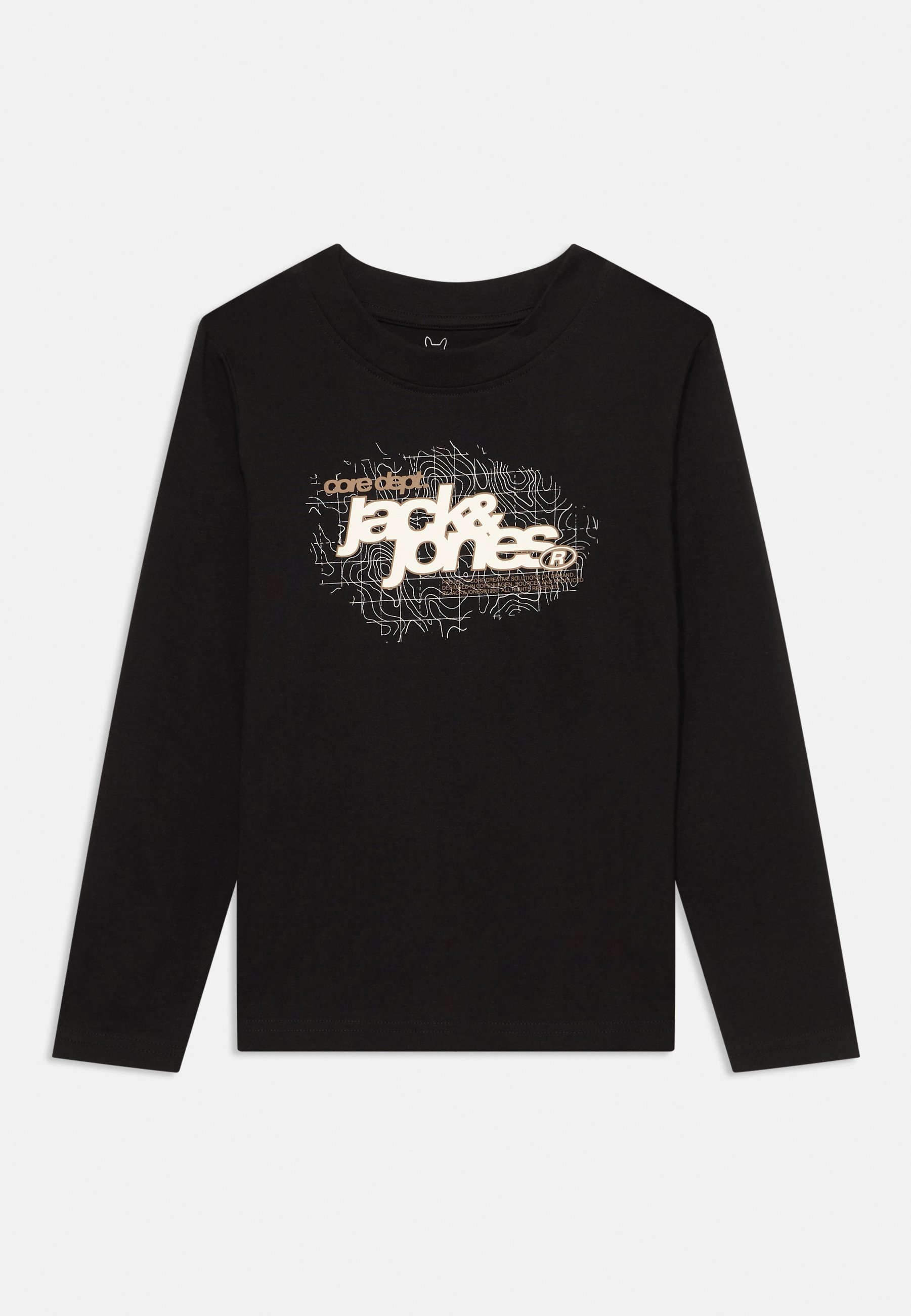 Jack & Jones Junior JCOGRID Branding T-Shirt mit Rundhalsausschnitt – Langarmshirt – Schwarz