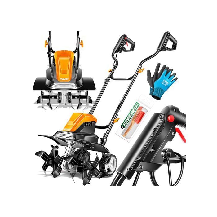 Motobineuse électrique - MASKO - 1500W - 40cm largeur - 20cm profondeur - Orange