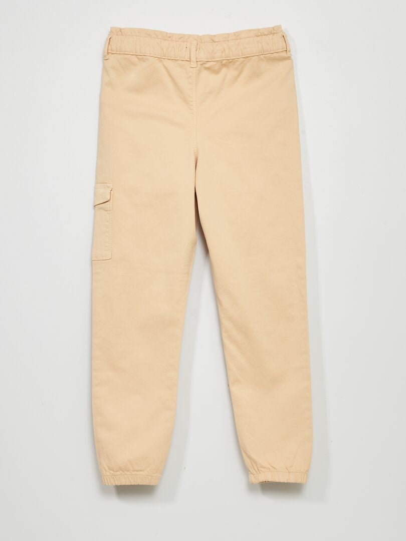 Pantalones tipo paperbag con bolsillos - AMARILLO