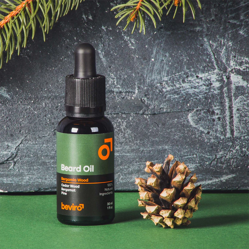 Óleo para barba Beviro Bergamia Wood com aroma amadeirado