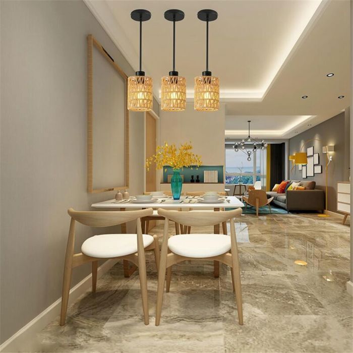 Paquet de 2 Abat-Jour en Rotin Abat-Jour TissS la Main de 59 X 5 Pouces Remplacement pour Lampadaires Suspension PZCC