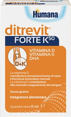 HUMANA Humana Ditrevit Forte K50 druppels 15 ml Voedingssupplement met vitamine DK en DHA