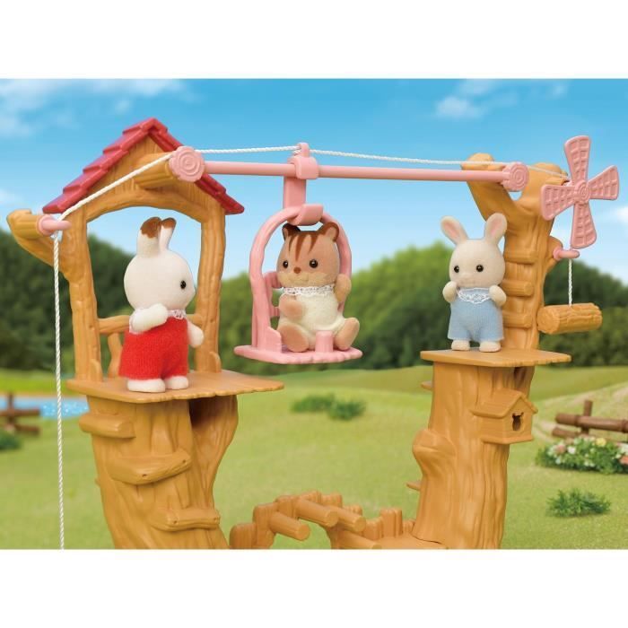 Statuetta in miniatura - SYLVANIAN FAMILIES - Baby Zip Line - Henry il coniglietto color crema - Multicolore
