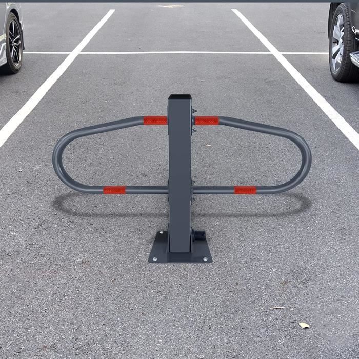 Barrera de aparcamiento - YUENFONG - Poste plegable - Resistente a la corrosión - 3 llaves - Fijación al suelo