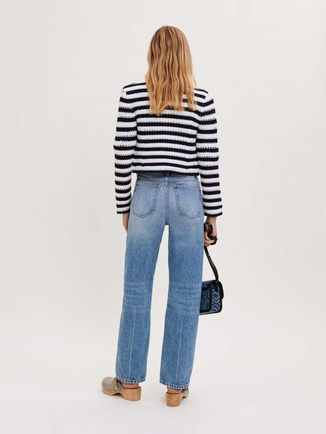 Losvallende, gerafelde denim - Blauw