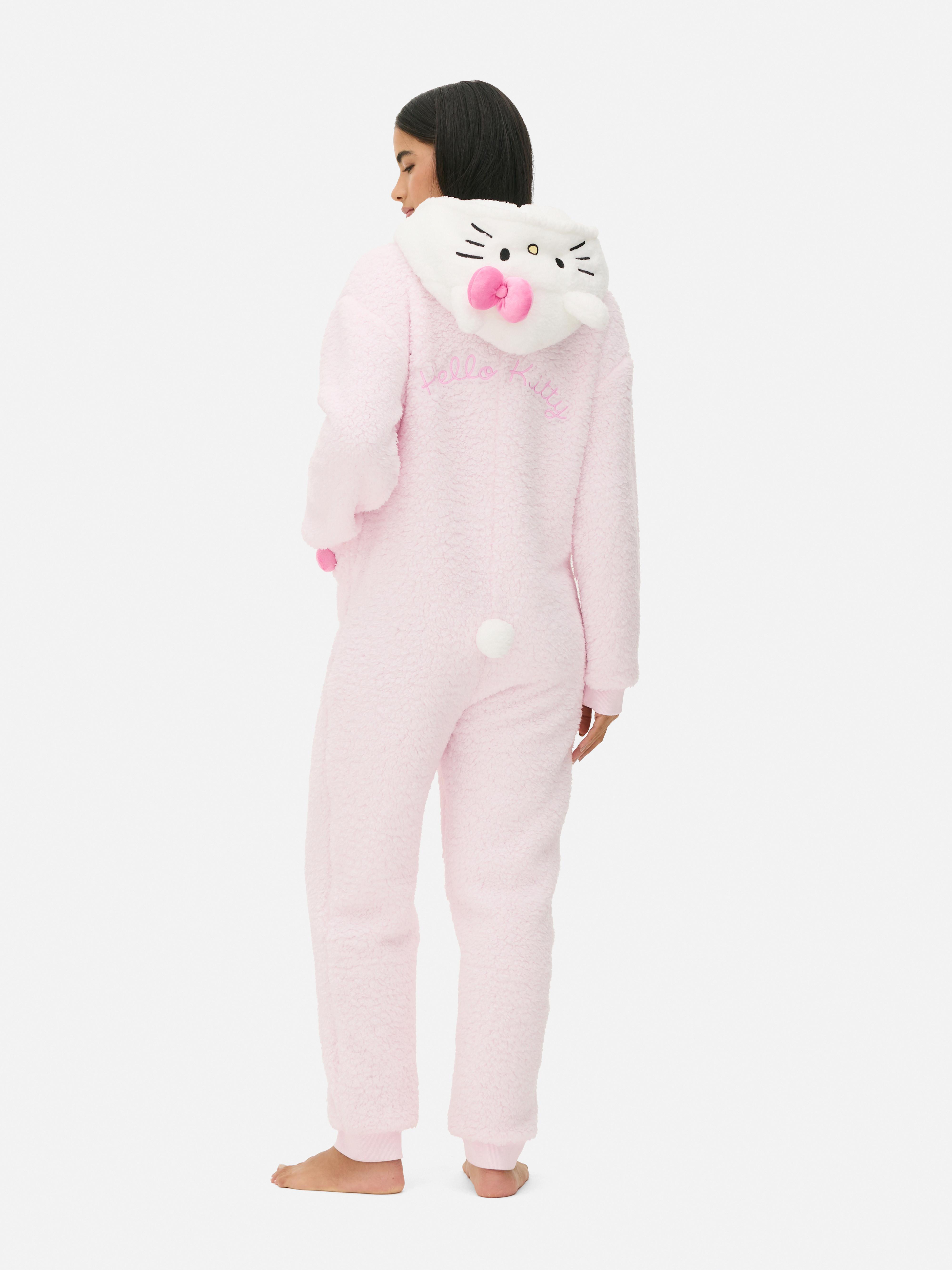 Salopetă Hello Kitty pentru femei Salopetă Hello Kitty cu glugă aplicată, buzunare cu fundă și fermoar