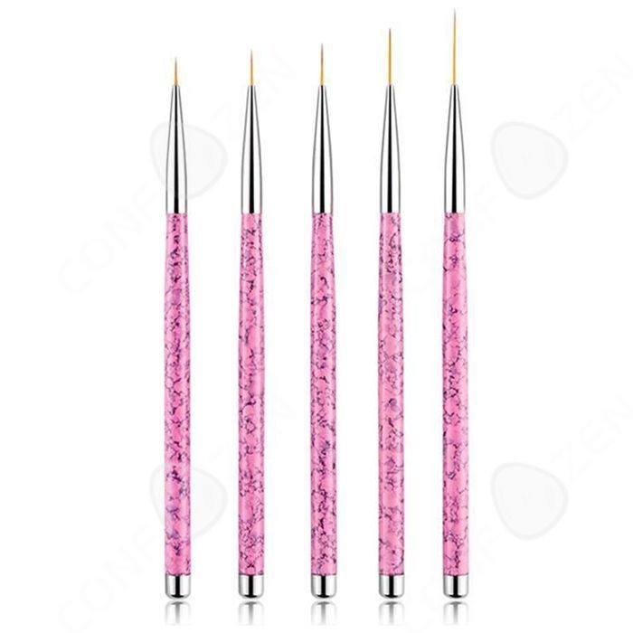 Set de manicura y pedicura, set de 5 pinceles para decoración de uñas, pinceles de detalle, pinceles para decoración de uñas en gel.