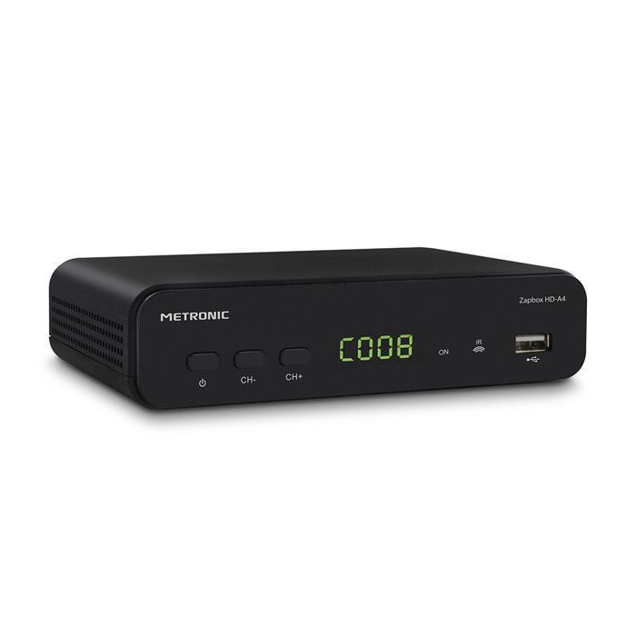Zapbox HD-A4 digitale terrestrische decoder met display en zwarte USB-poort