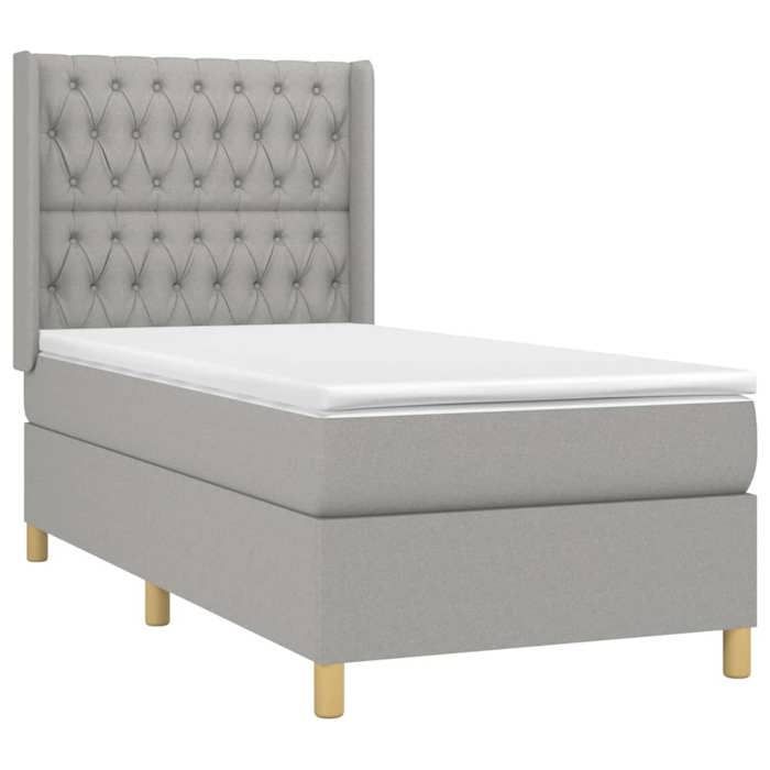 Rete a doghe con materasso - Maison Exclusive - 90x200 cm - Grigio chiaro - Massimo relax