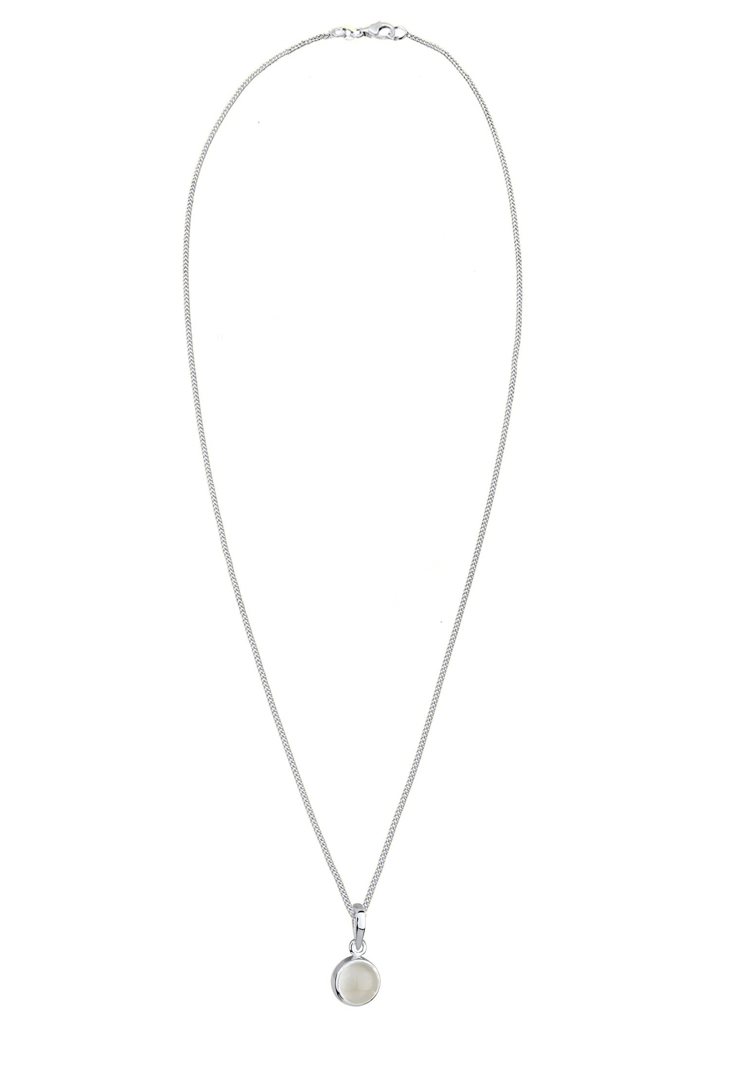 Elli Femmes Pendentif Rond avec Pierre de Lune en Argent Sterling 925