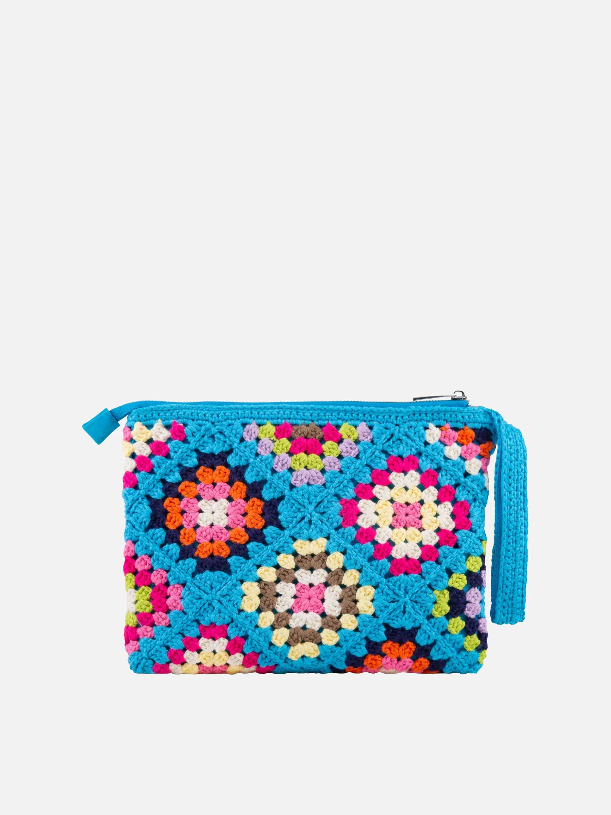 Parisienne blauw gehaakt etui met Saint Barth-borduursel