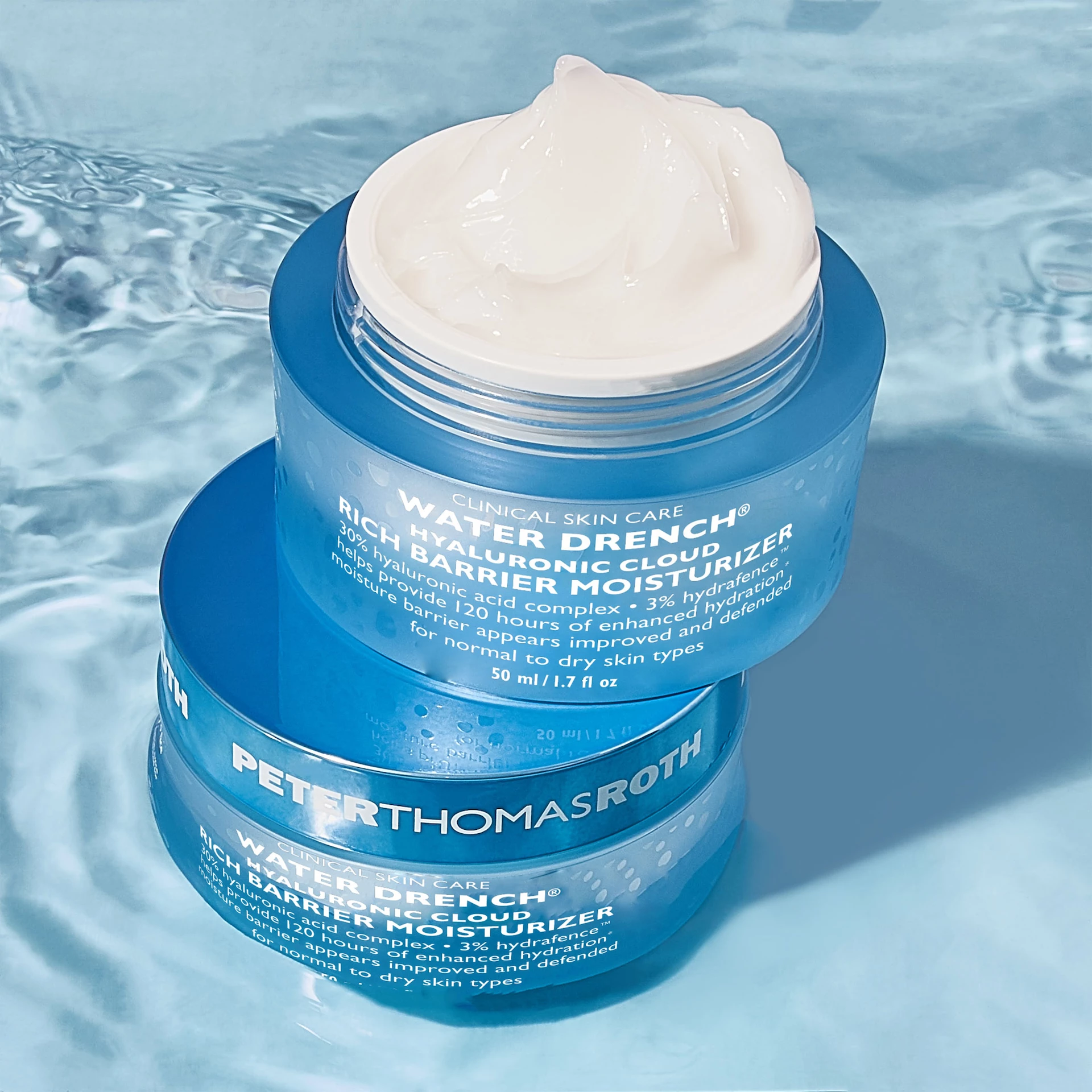 Water Drench® Hyaluronic Cloud gazdag védőrétegű hidratáló 50 ml - Peter Thomas Roth