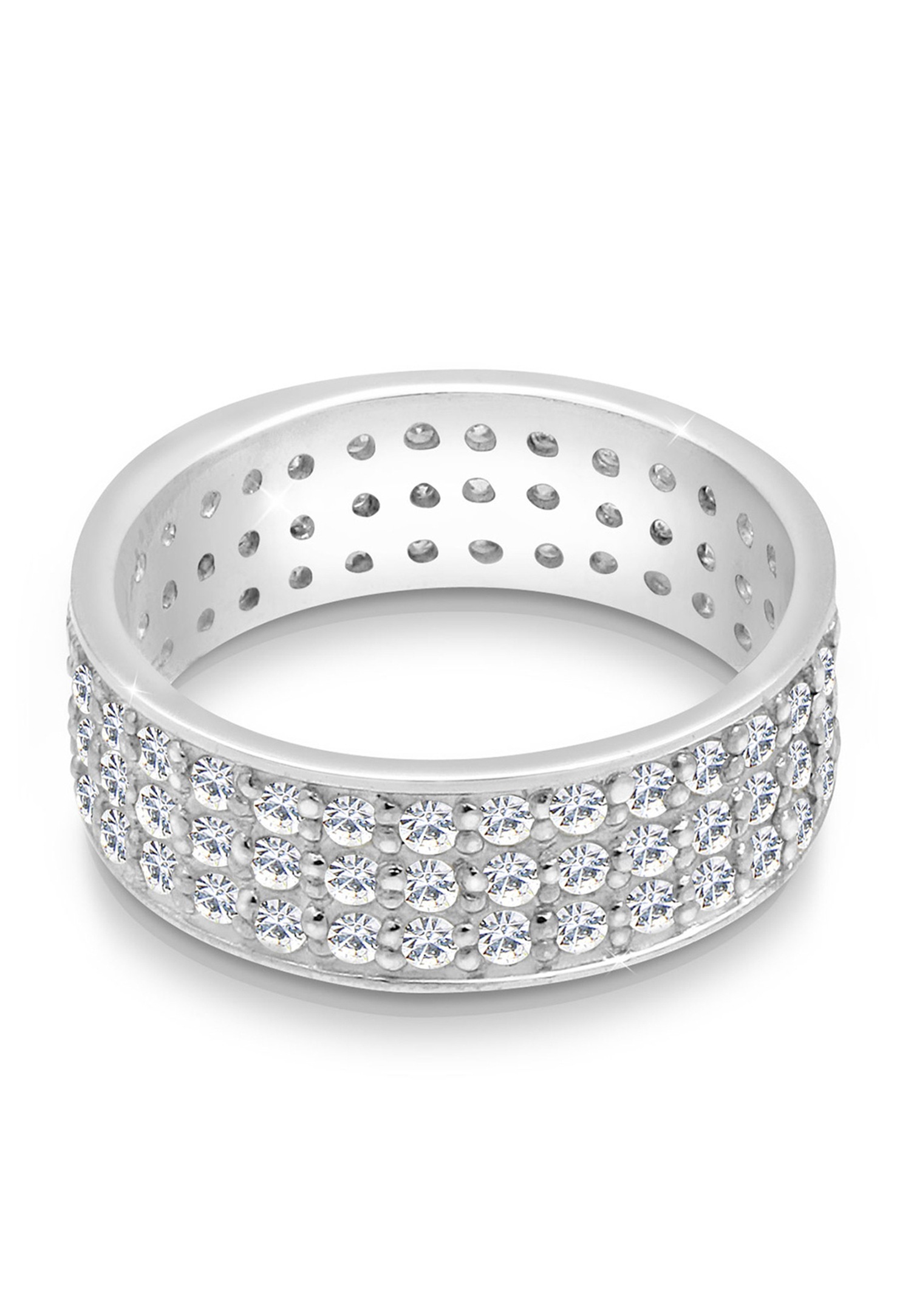 Elli Femmes anneau de ruban avec cristaux en argent sterling 925