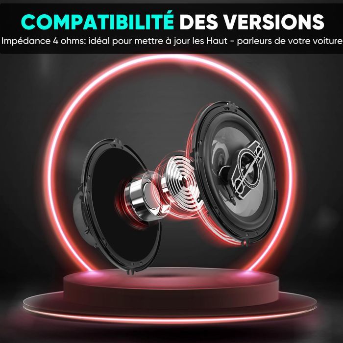 Altavoces coaxiales para coche ULTRIXE de 16 cm y 2 vías, 350 W, 4 Ω, cono de polipropileno