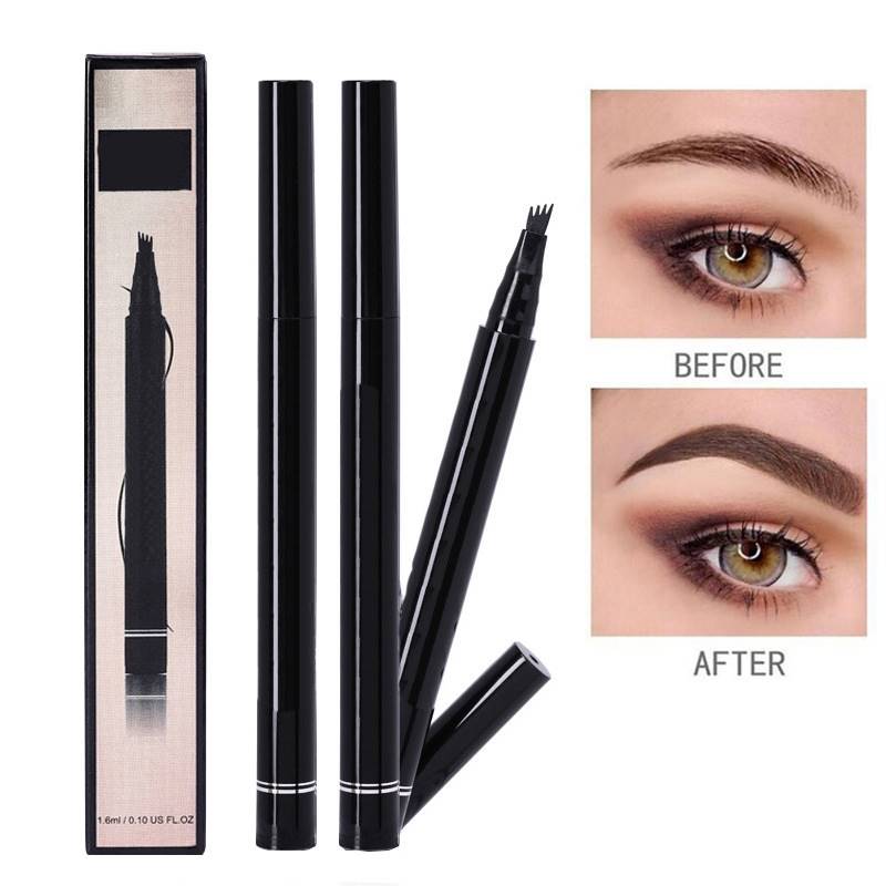 5 Colors Eyebrow Pencil Waterproof 4 Fork Tip Eyebrow Tattoo Pencil Maquiagem Lasting Dark Brown Liquid Eye Brow Pencil TSLM1