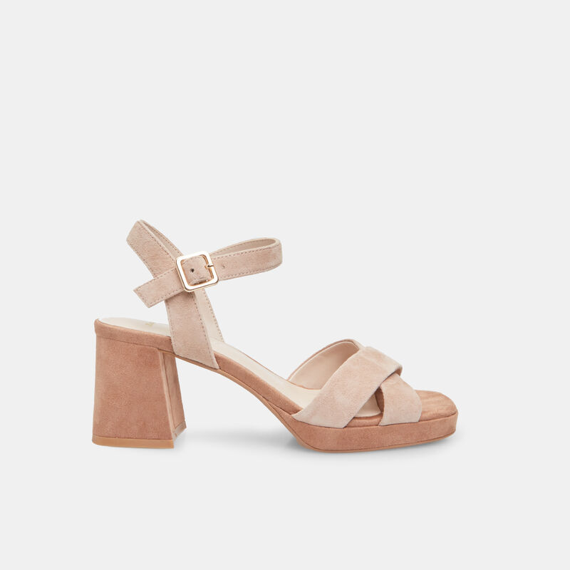 BATA damsandal i mocka med 7 cm klack och 1 cm platå