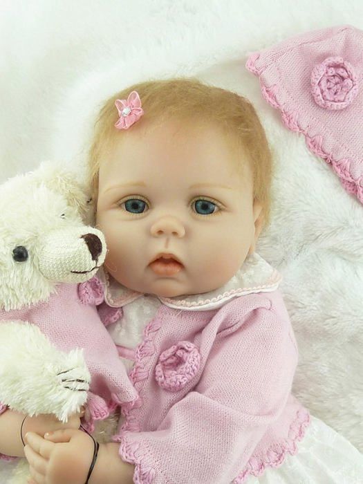 Reborn Doll - No Name - 55 cm - Silicone Vinyl - Realistic - Birthday Gift