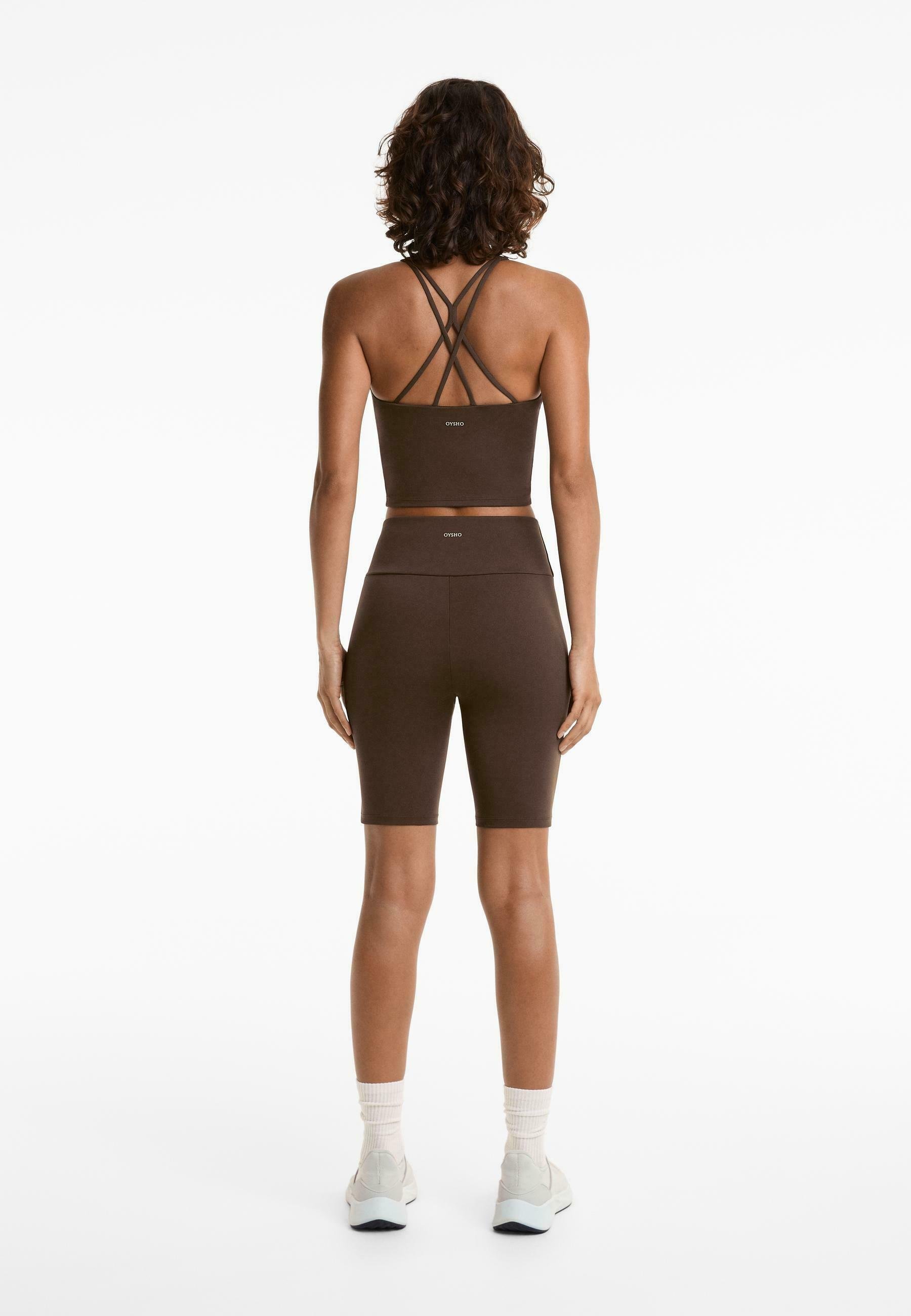 OYSHO COMFORTLUX HIGH-RISE 20cm BIKER - Fietsbroek - bruin