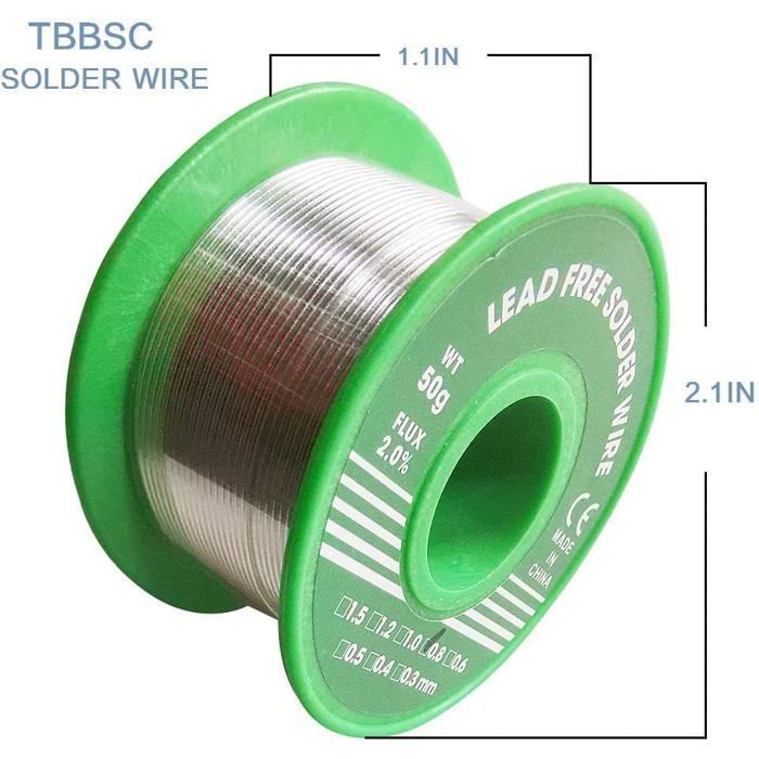 Fio de solda sem chumbo - KZQ - 0,8 mm - Núcleo de resina - Sn 99,3% - 20 g
