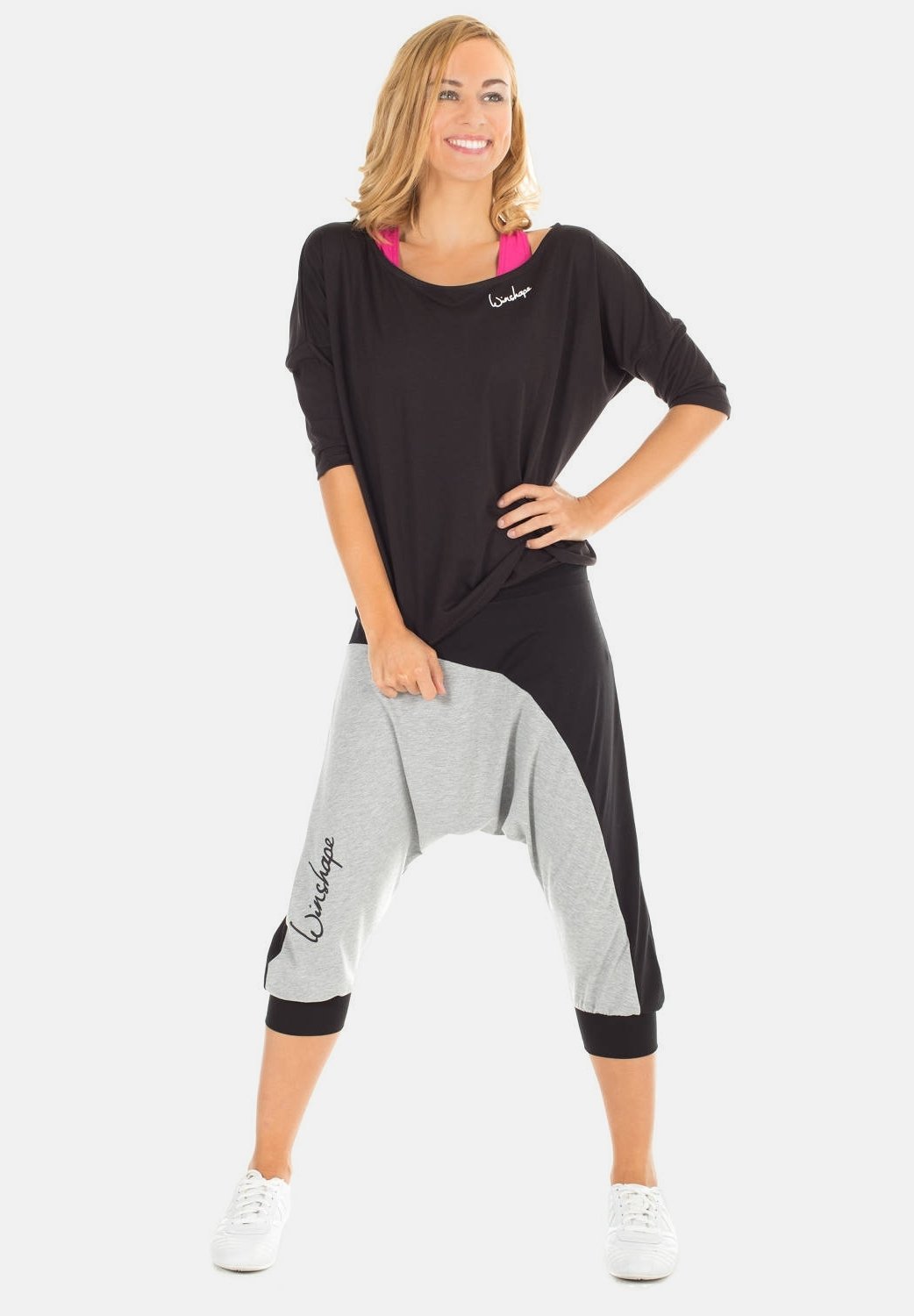 WINSHAPE 3/4 ARM - Sportovní tričko - black