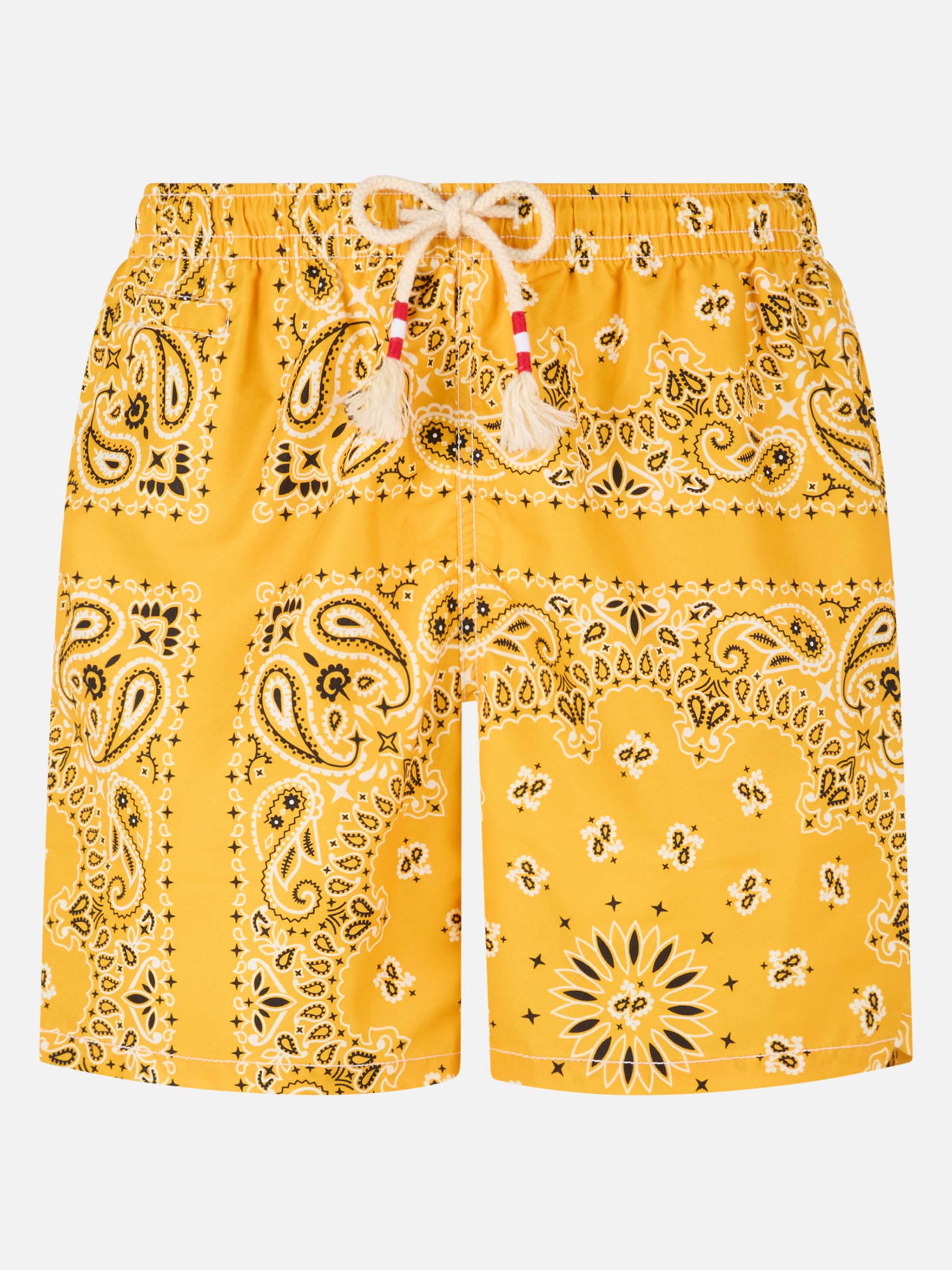 Herenzwempak met okerkleurige bandana-print