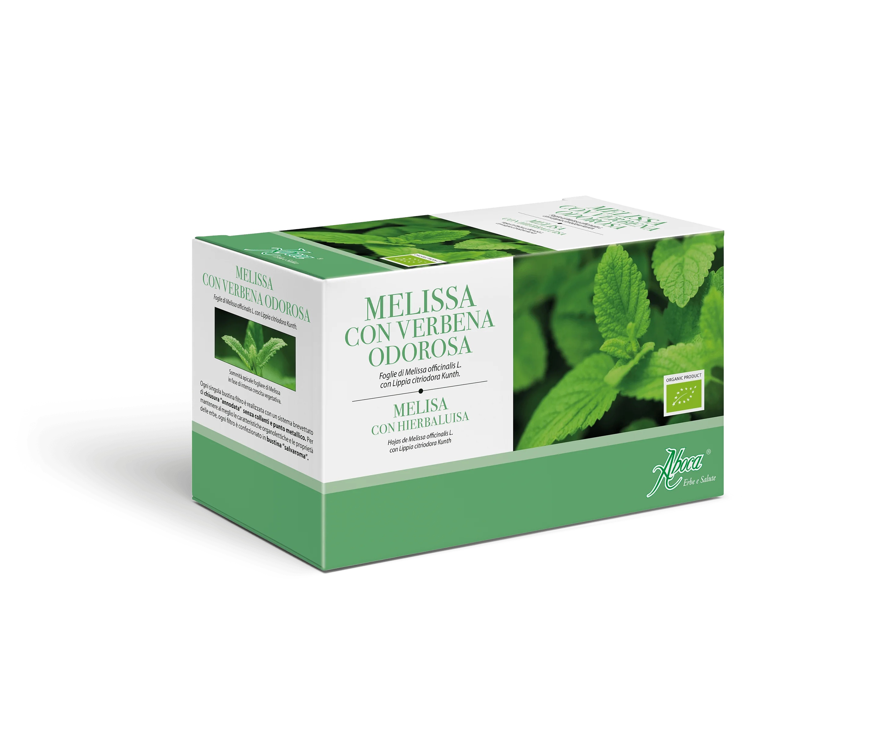 Tisane ABOCA à la mélisse et à la verveine citronnée, 20 sachets. Apaisante et relaxante.