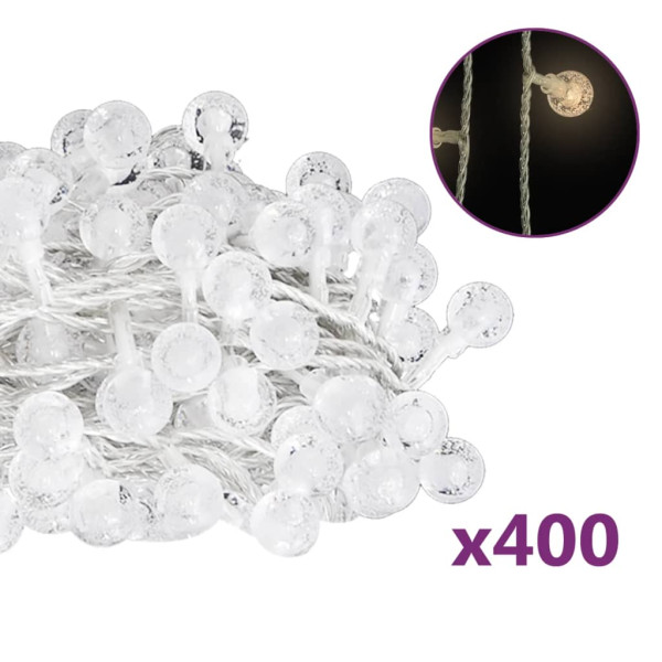 Sznur świątecznych lampek Warm white 40 m vidaXL