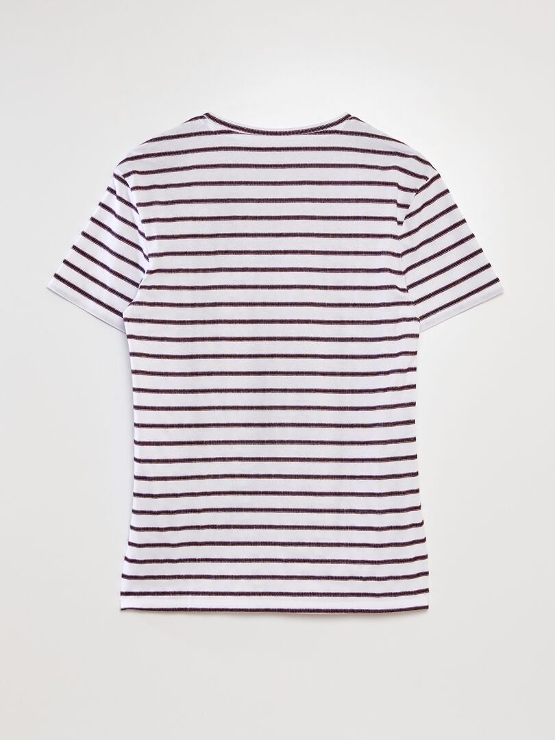 T-shirt met strepenprint - WIT