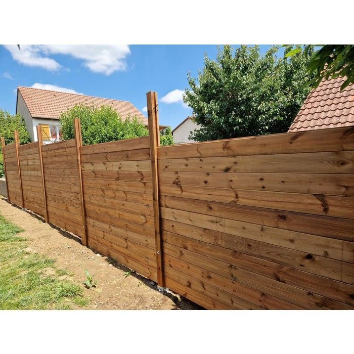Kit de valla de madera de 10 m - 1,89 m de altura - Pino finlandés del norte tratado a presión de clase 4