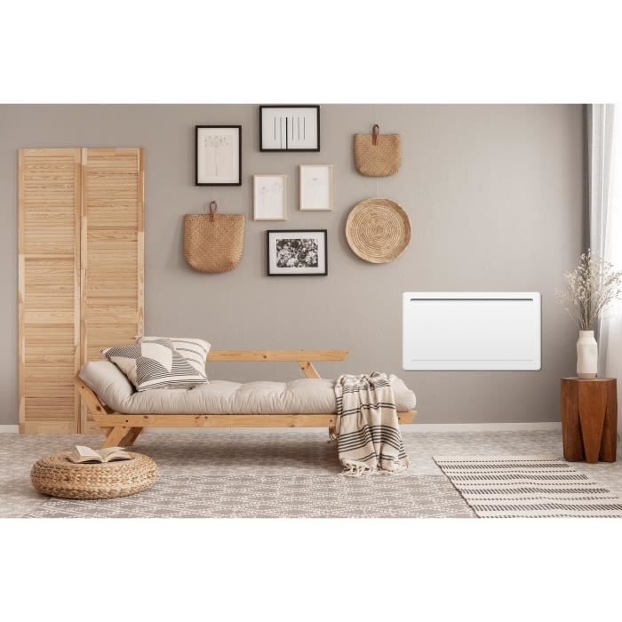 Radiador eléctrico fijo de inercia seca cerámica OCEANIC Rubis de 1500 W - Diseño curvo - Blanco - NF